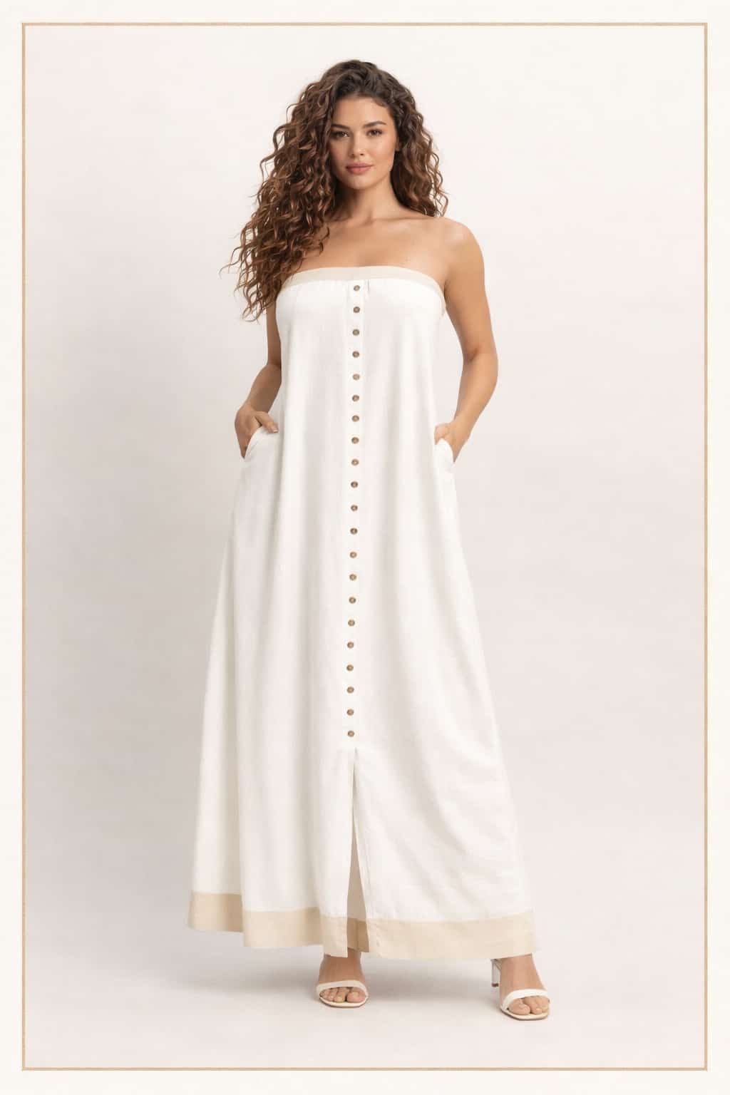 Linen White Maxi Dress