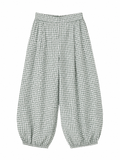 Gingham Barrel Pant
