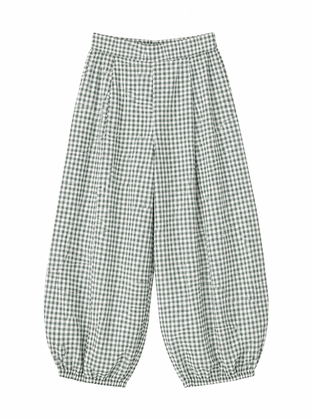 Gingham Barrel Pant