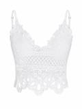 White crochet top with cup