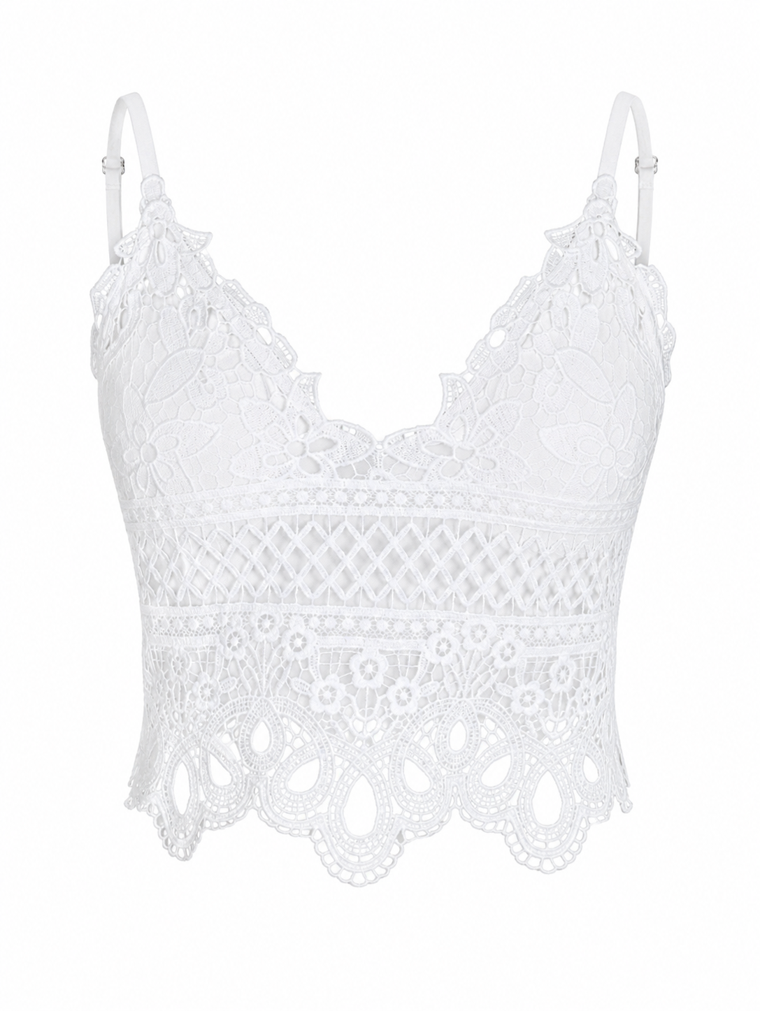 White crochet top with cup