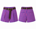 Gingham Magenta Short