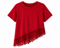 Lace Red Top Asymmetric