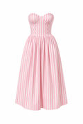 Stripe Pink Midi Dress