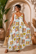 Maxi dress Lime Print Italy